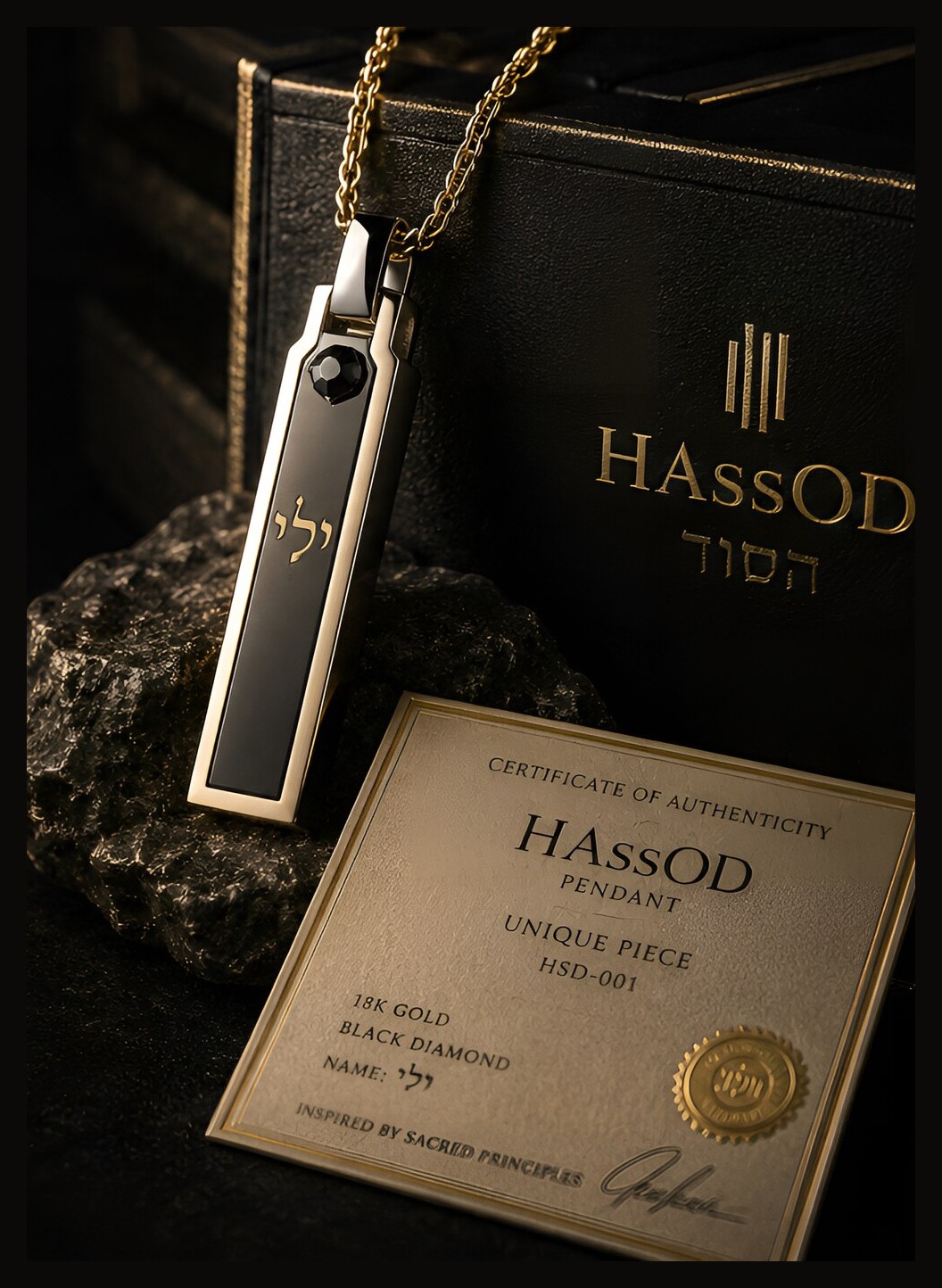 HAssOD black presentation case and certificate of authenticity