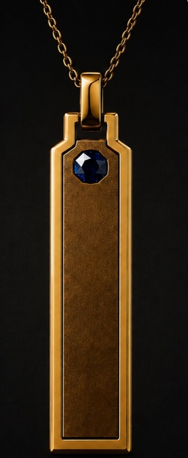 HAssOD — Pendentif LEGACY · Or 18k jaune ou rose, saphir bleu