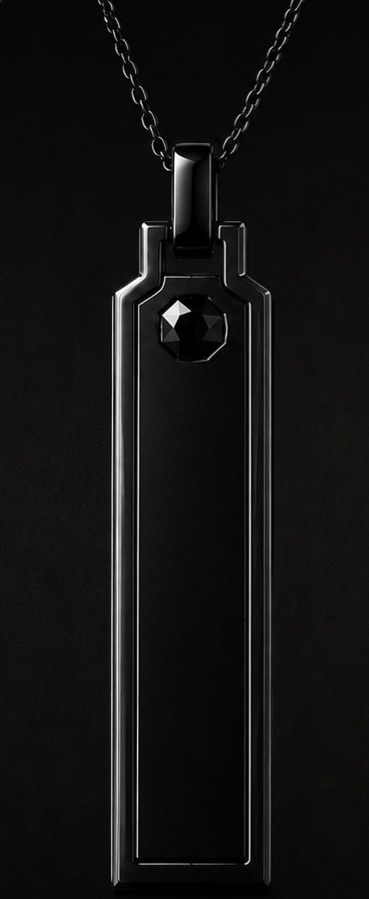 HAssOD — Pendentif SHADOW · Argent 925 PVD noir, diamant noir